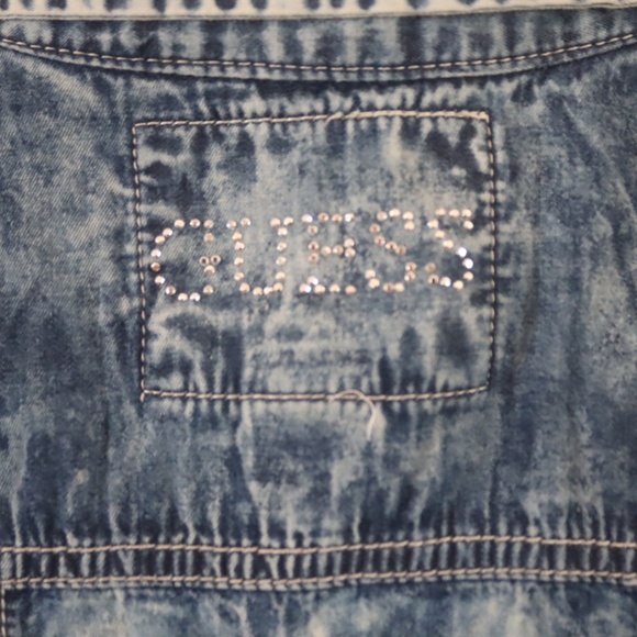 GUESS JEANS Girls Tie-Front Denim & Chiffon  Dress  Size 10 - Picture 3 of 8